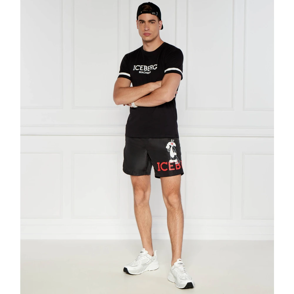 Iceberg Zwart Katoen Regular Fit T-Shirt Black Heren