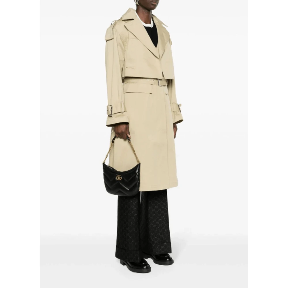 Gucci Zwarte leren schoudertas met quilten Black Dames