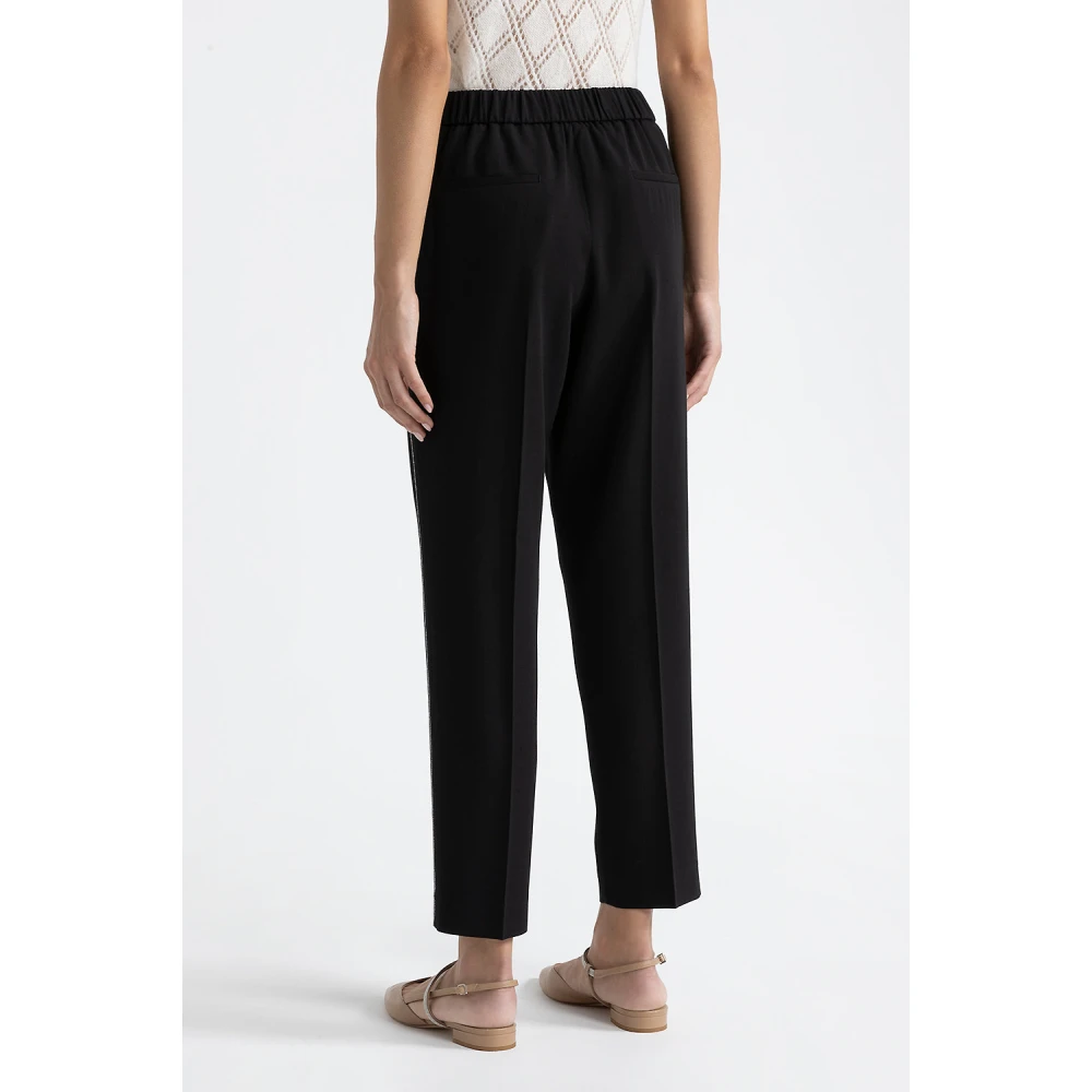 PESERICO Wortelbroek van viscose en wol Black Dames