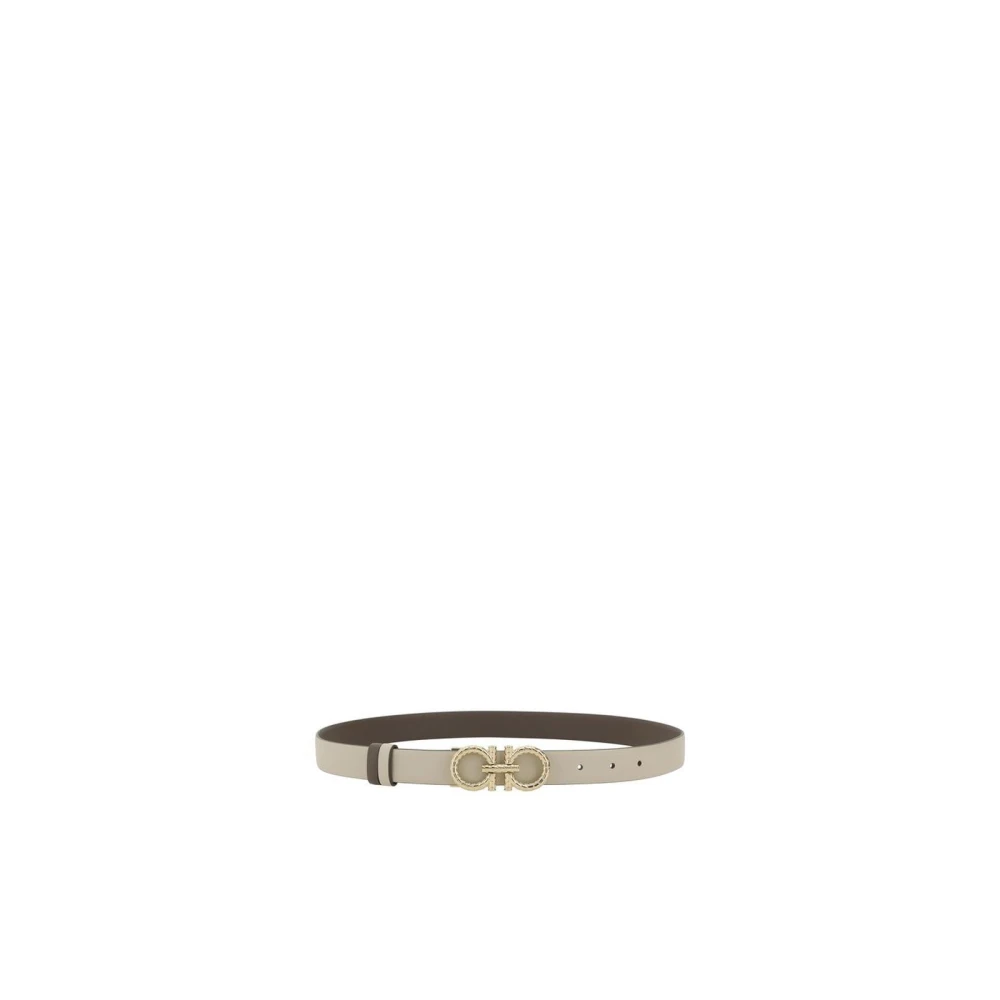 Salvatore Ferragamo Omkeerbare leren riem Gancio gesp Gray Dames