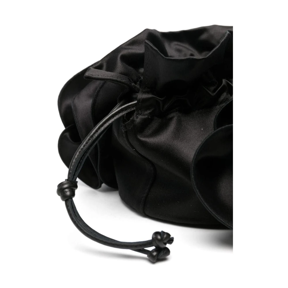 Magda Butrym Zwart Satijn Stijlvolle Ss23 Top Black Dames