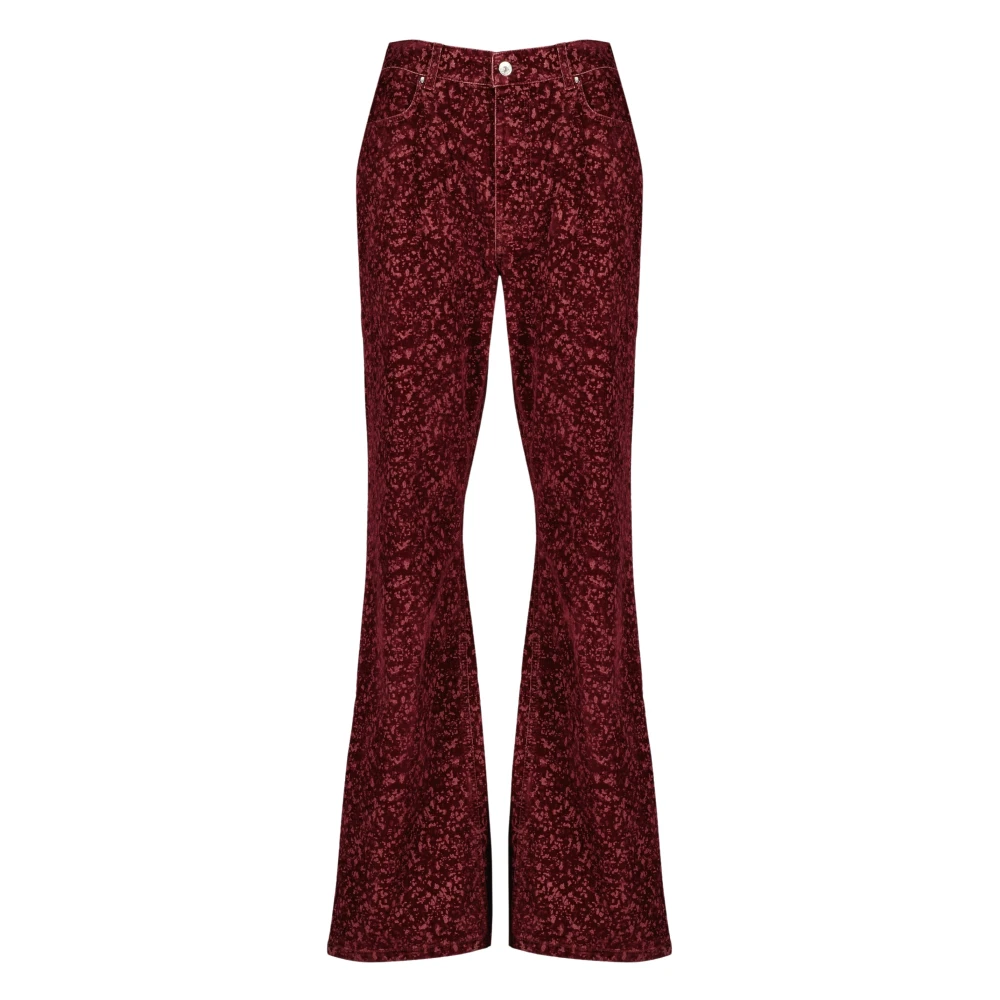 Rabanne Women's Red Wide Jeans - Flare Jeans - W26 - Jeans