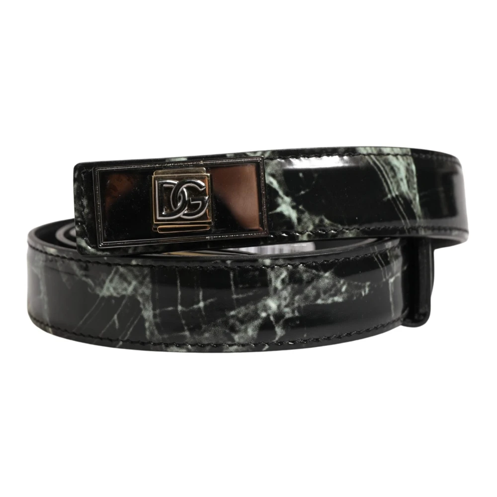 Dolce & Gabbana Uomo Nero - Dg Logo Buckle Leather Belt - Accessories - One Size