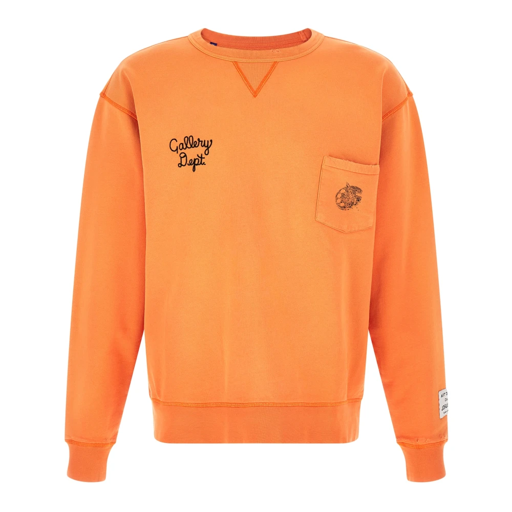 Gallery Dept. Orange Sweatshirts, Male, Xl, Art Expert Cotton Sweatshirt