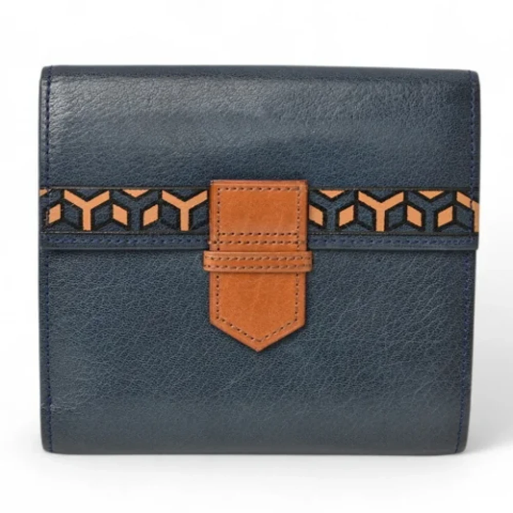 Yves Saint Laurent Vintage Pre-owned Leather wallets Blue Dames