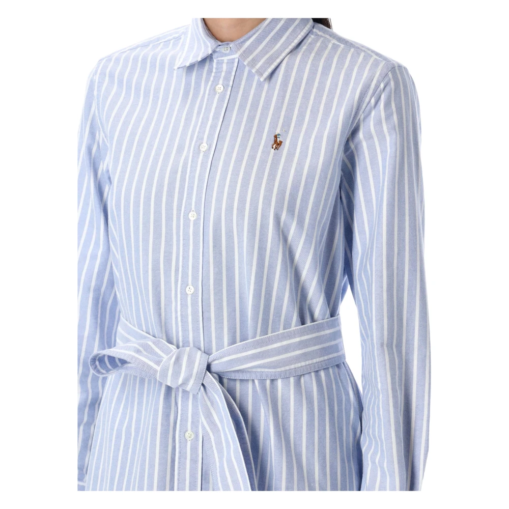 Polo Ralph Lauren Oxford Strepen Overhemdjurk Blue Dames