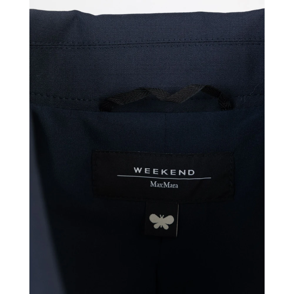 Max Mara Blauwe Wollen Jas Klassieke Stijl Blue Dames