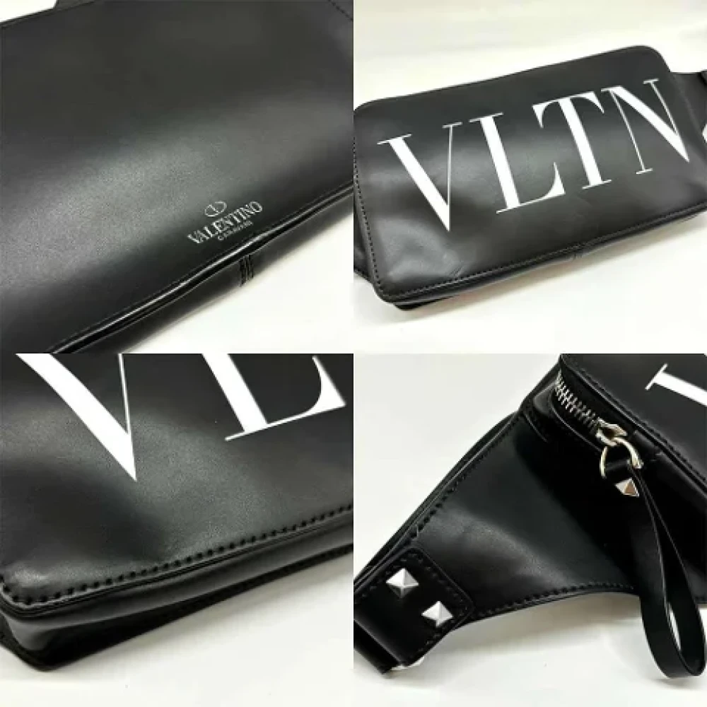 Valentino Vintage Pre-owned Leather crossbody-bags Black Heren
