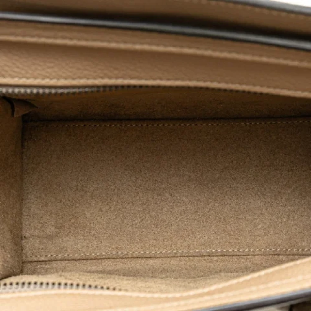 Celine Vintage Pre-owned Leather handbags Beige Dames