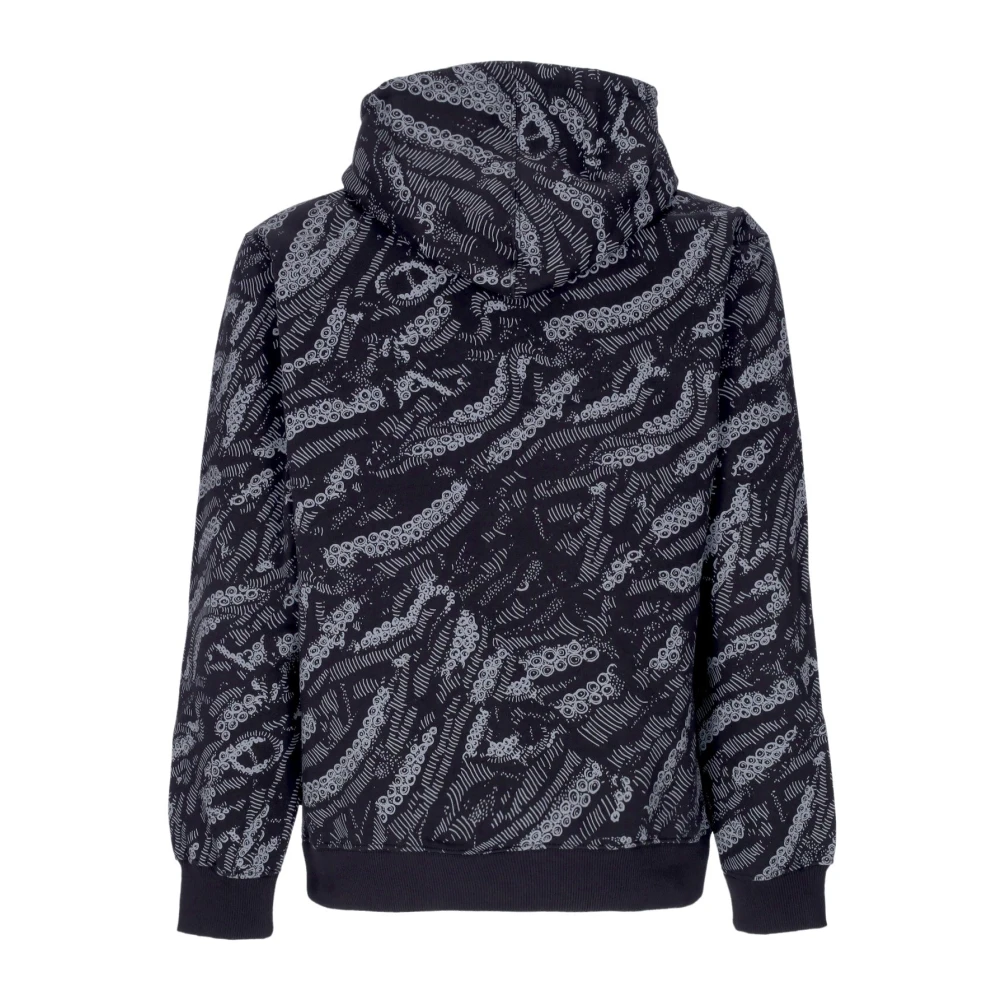 Octopus Zwarte Deco Hoodie met Tentakel Print Black Heren