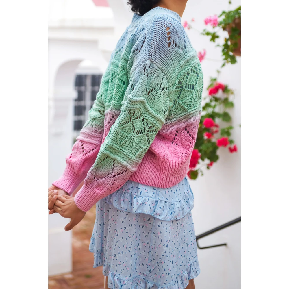 American Dreams Candy Ombre Katoenen Trui Multicolor Dames