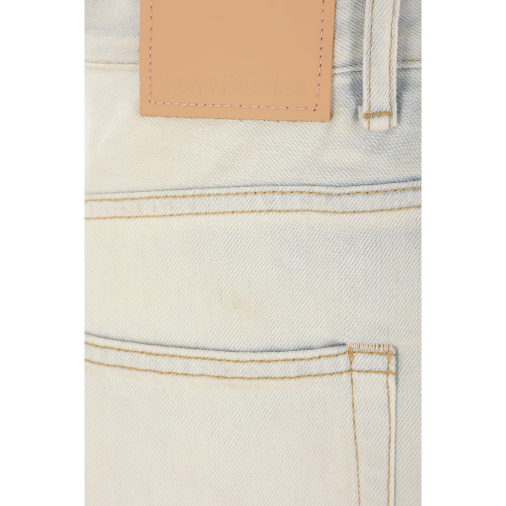 Acne Studios Wijde Pijp Distressed Denim Jeans Blue Dames