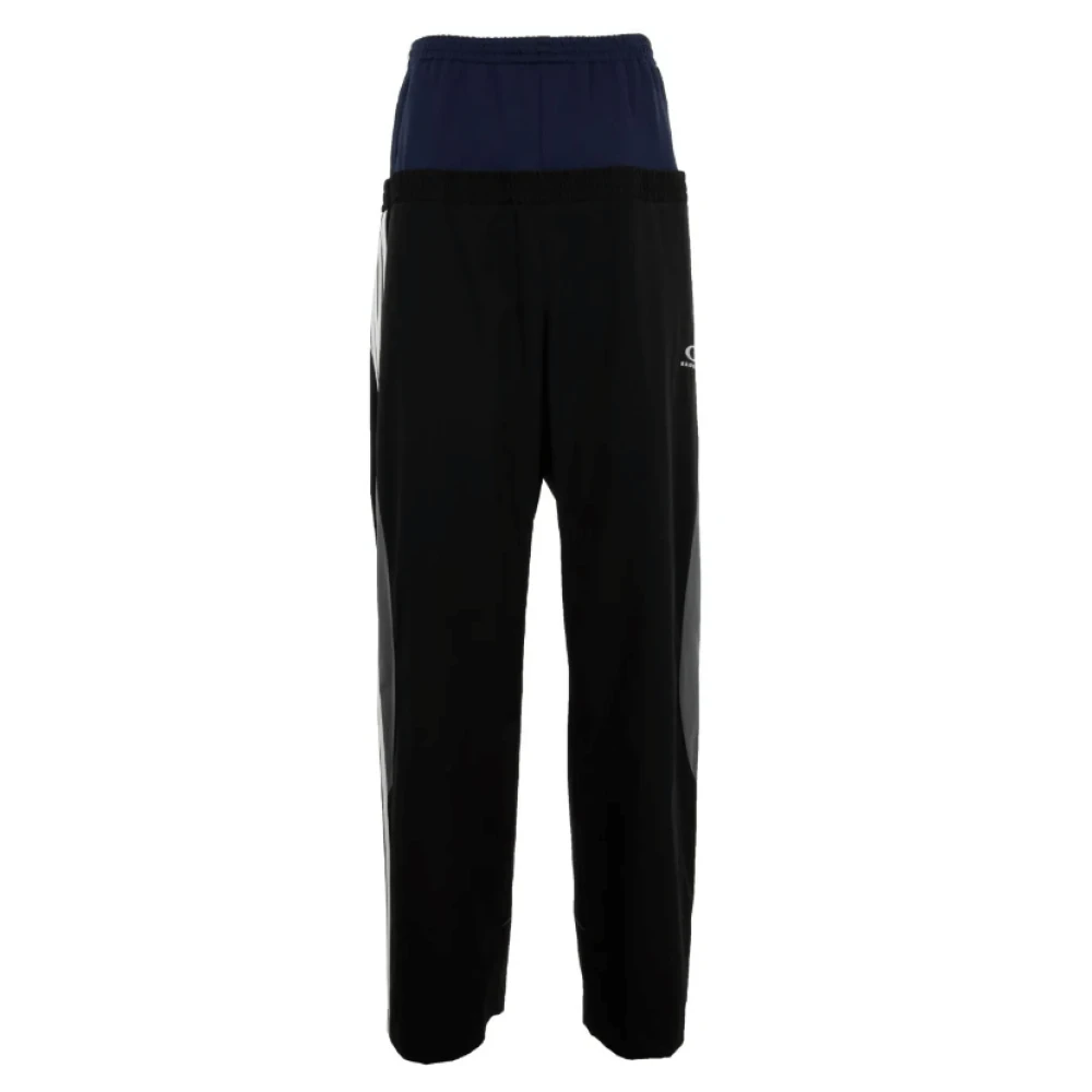 Balenciaga Kleur-blokspijkerbroek met streepdetail Black Dames