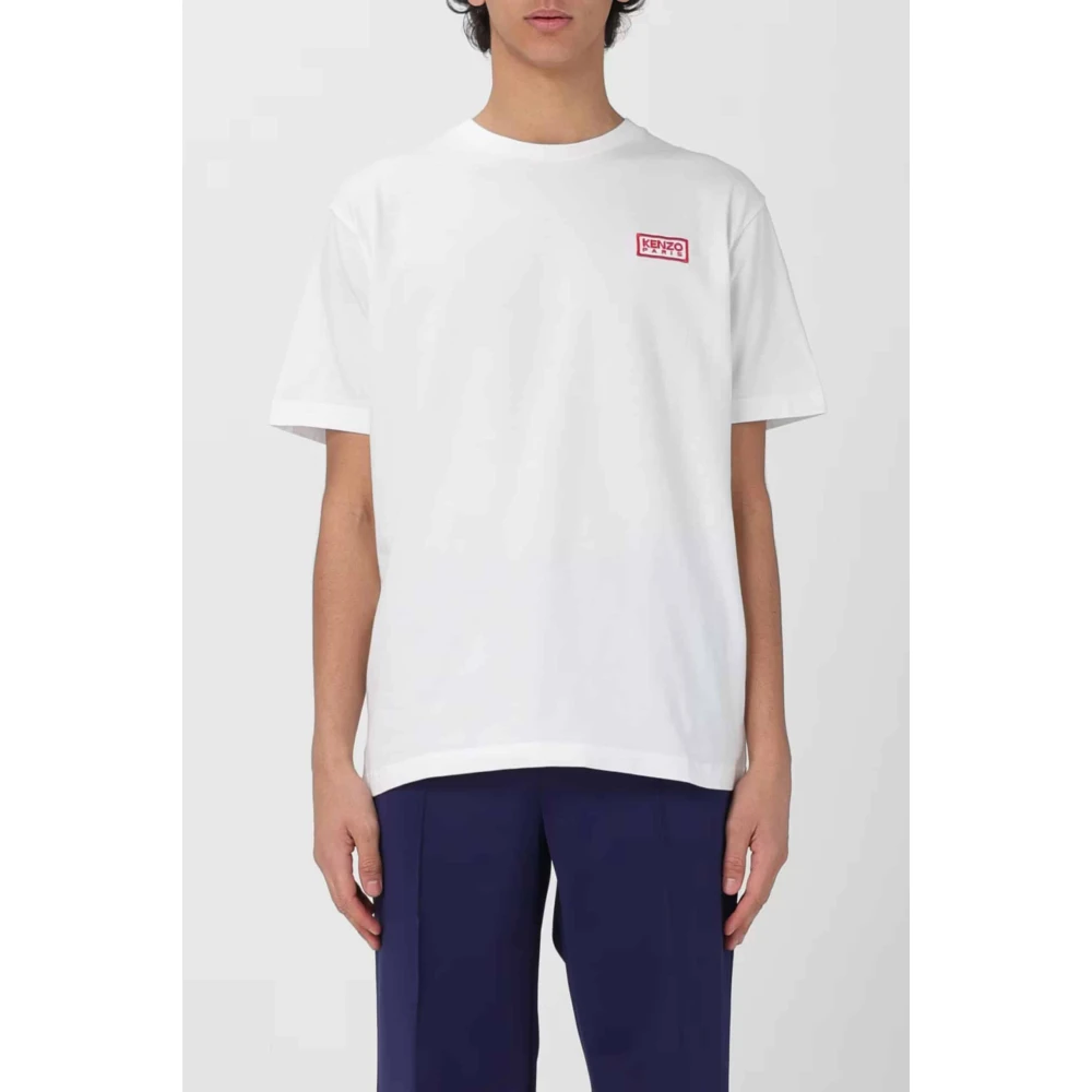 Kenzo Rood Logo T-shirt Korte Mouwen White Heren