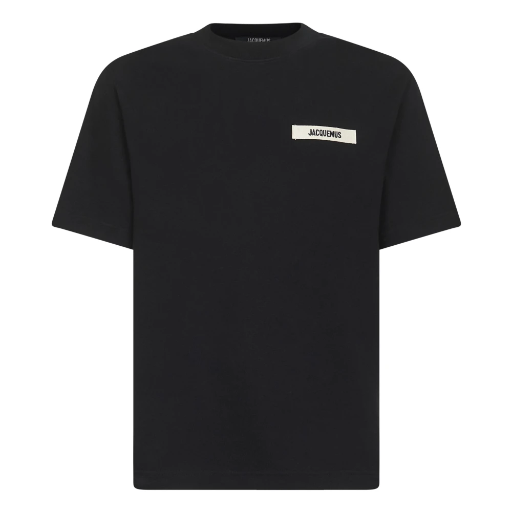 Jacquemus Men's Black T-Shirts, S, Ribbed Crewneck T-Shirt