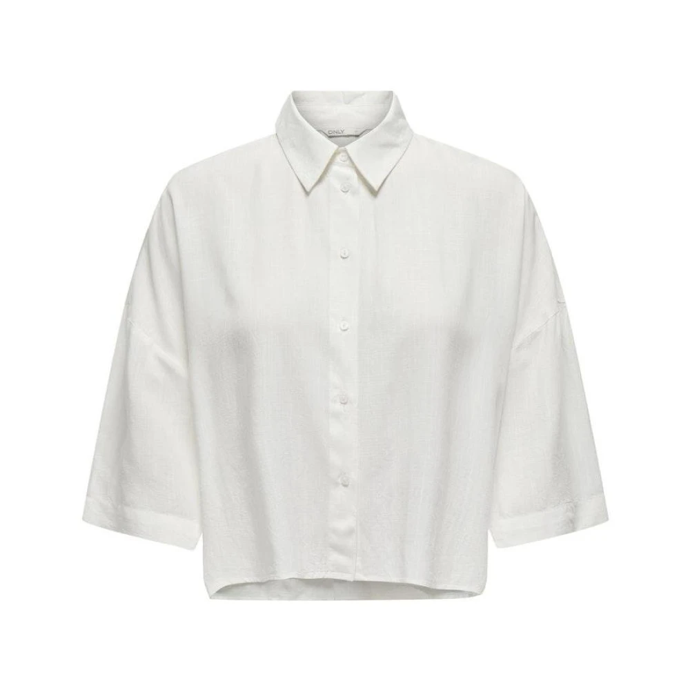 Only Onlastrid Life Crop Shirt White Dames