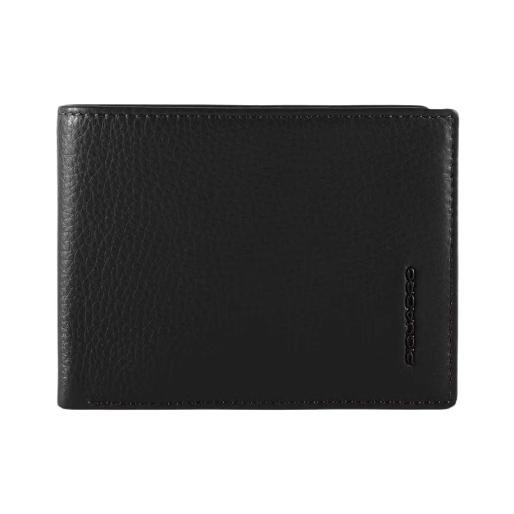 Piquadro Mannelijk Zwart Men’s Wallet With Flip Up Id Window