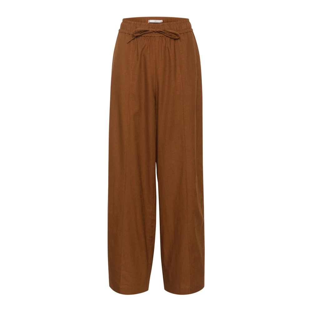 Gestuz Linnen Broek Sorrel Horse Losse Pasvorm Brown Dames