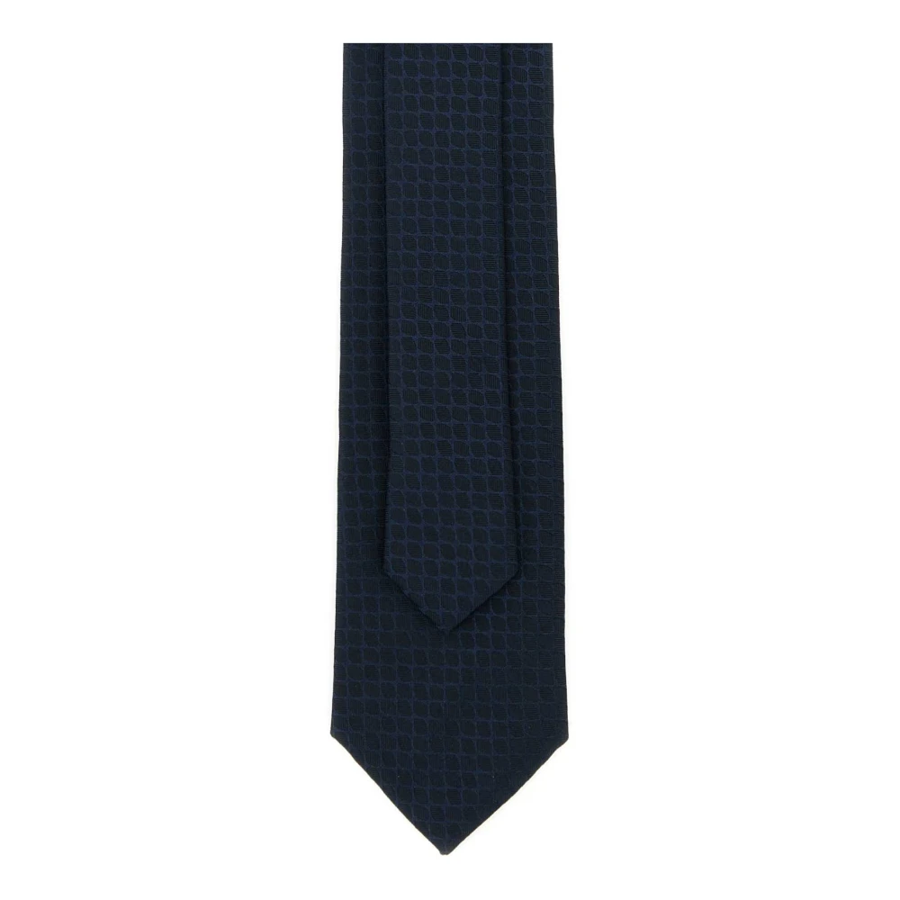 Boss Zijden geborduurde stropdas Blue Heren