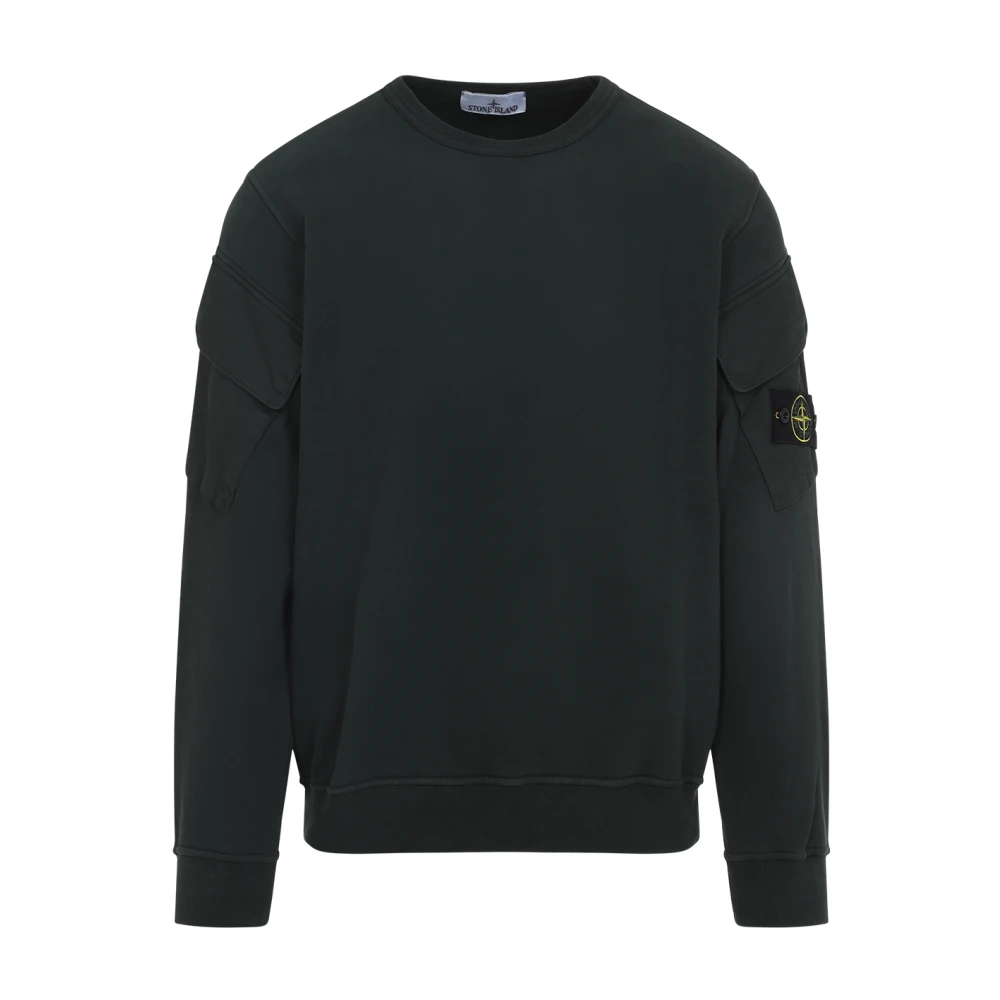 Stone Island Green Sweatshirts, Male, Xl, Blue Sweatshirt Aw25 Casual Style