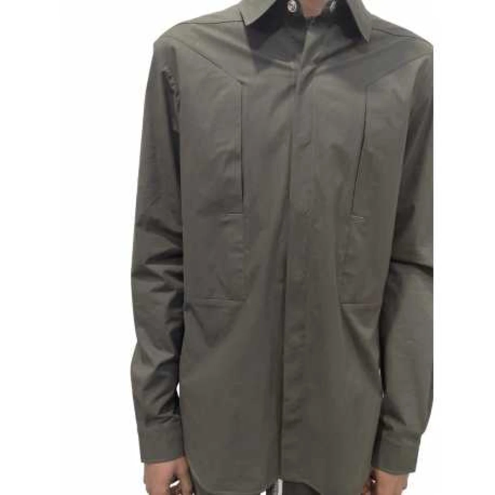 Rick Owens Groen Poplin Overhemd Green Heren