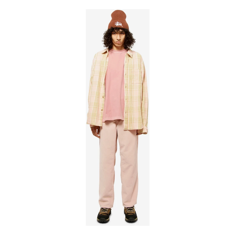 Stüssy Geruite Katoenen Overhemd in Roze Pink Heren