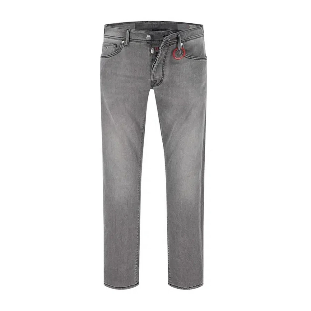 Tramarossa Grijze Katoenen Jeans met Zwarte Stiksels Gray Heren
