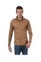 chemise-marron-a-motifs-geometriques-oranges
