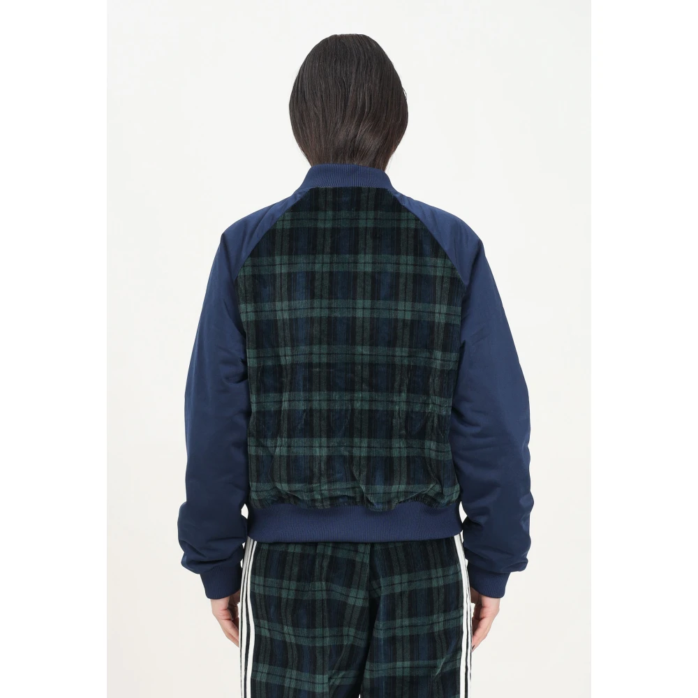 adidas Originals Tartan Bomberjack Collegiate Blauw Multicolor Dames