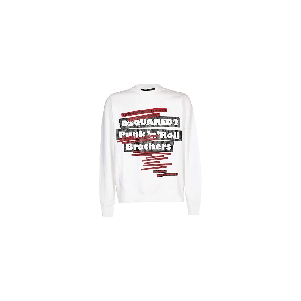 Dsquared2 Men's White Graphic Print Urban Sweatshirt - Sweatshirts - Xl - Sweatshirts & Hoodies