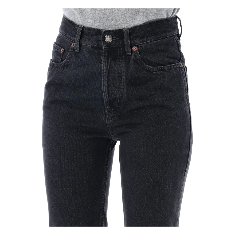 Saint Laurent High Waisted Slim Fit Zwarte Jeans Black Dames