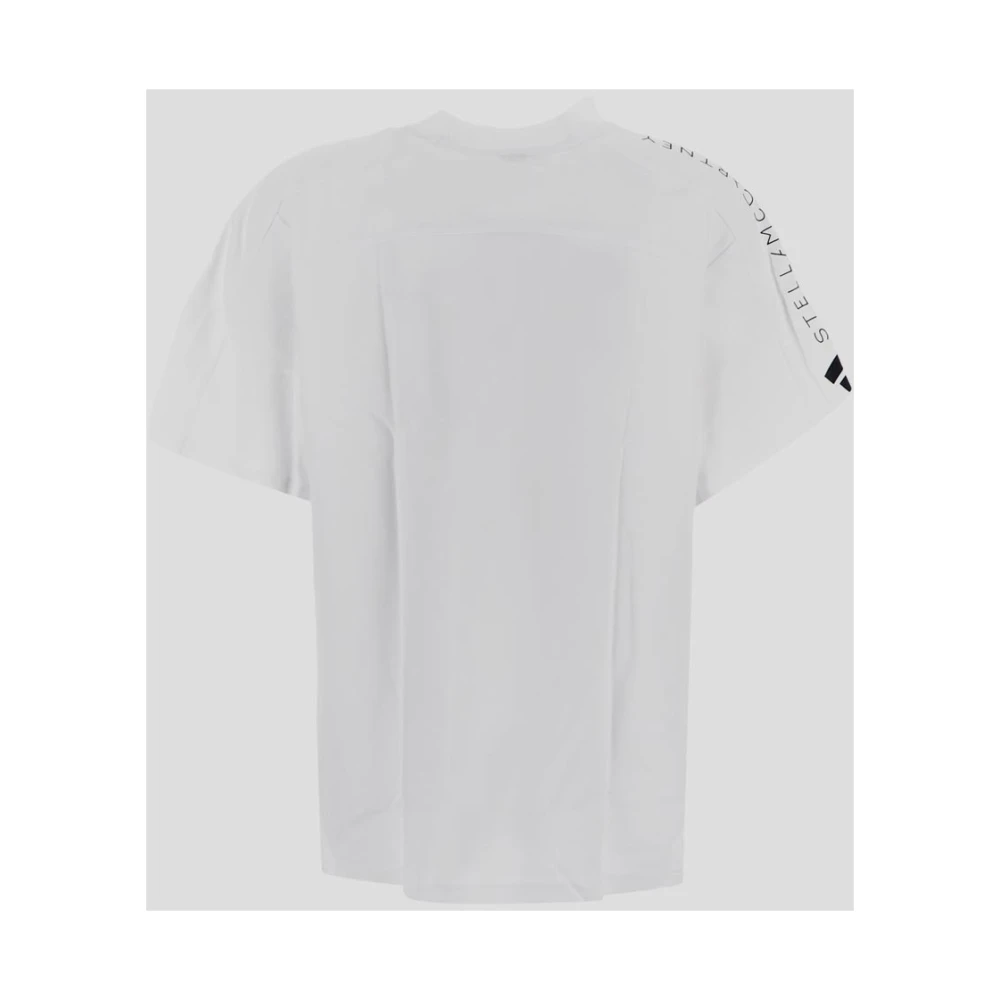 adidas by stella mccartney Witte Logo T-shirt met korte mouwen White Dames