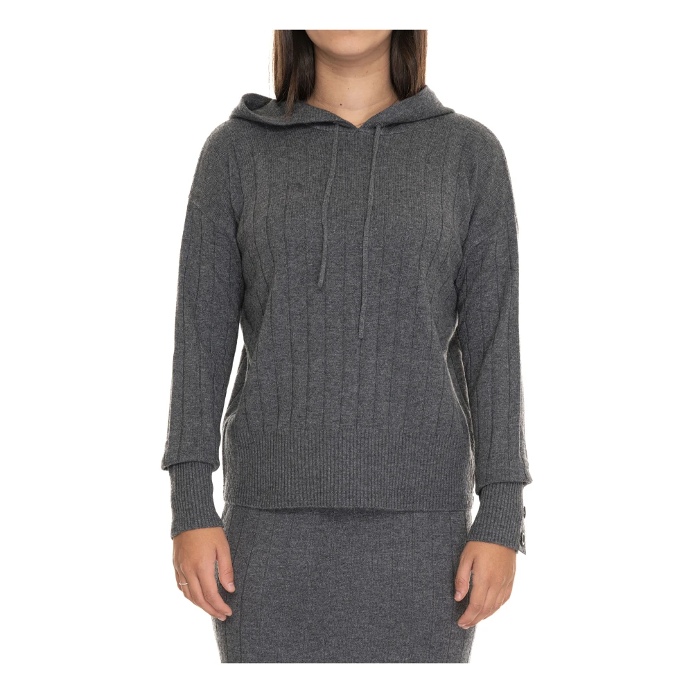 Pennyblack Wollen trui met vaste capuchon Gray Dames