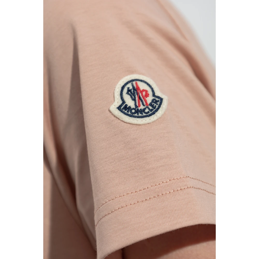 Moncler Katoenen T-shirt Pink Dames