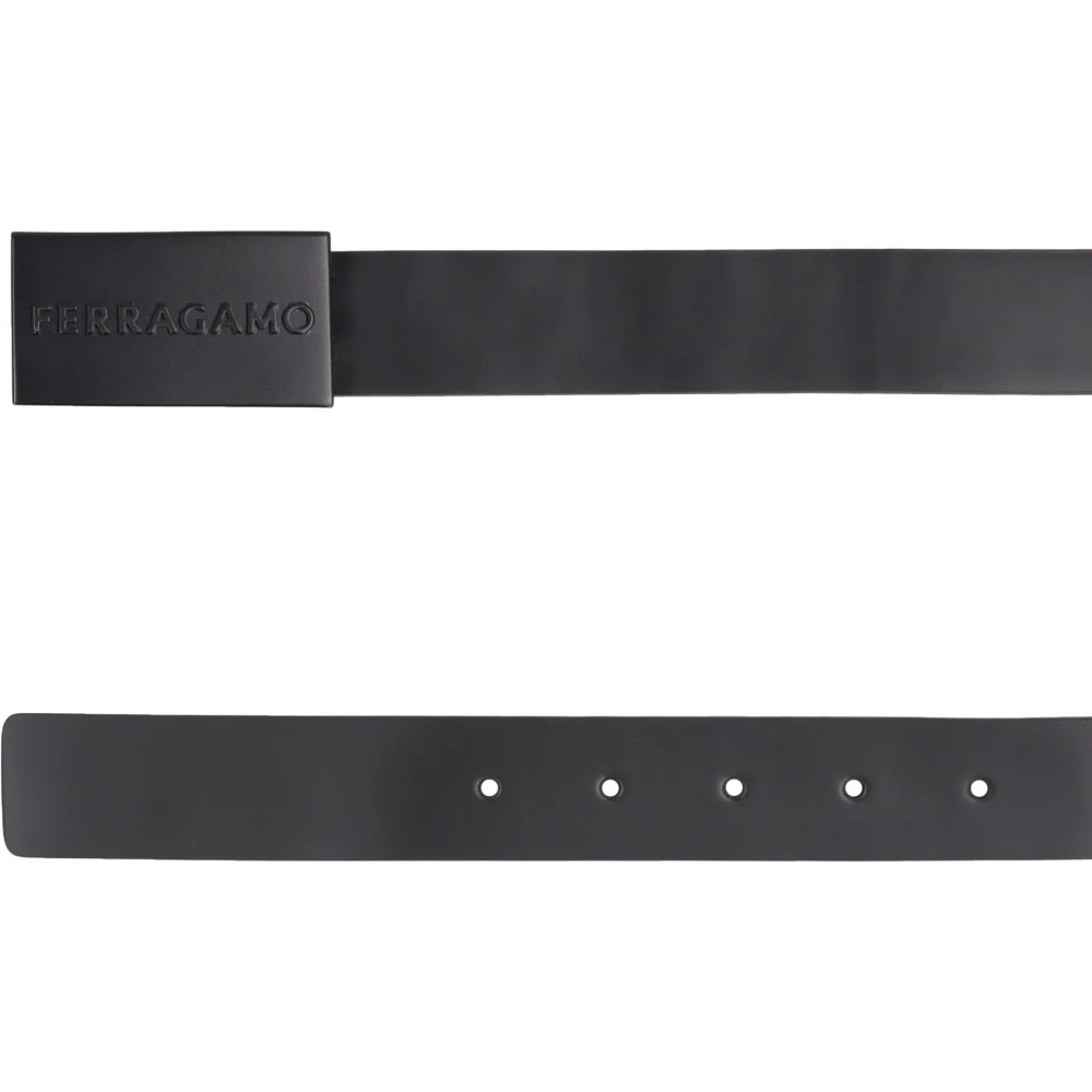 Salvatore Ferragamo Omkeerbare leren Riem Black Heren