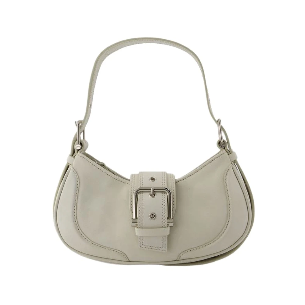 Osoi Women's White Shoulder Bags, One Size, Cream Leather Shoulder Bag With Magnetic Clasp