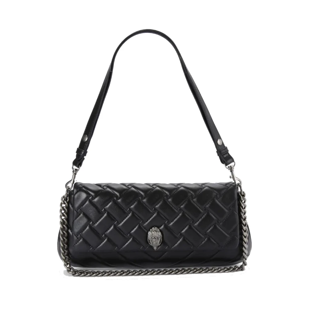 Kurt Geiger Leren Schoudertas Lang Model Black Dames
