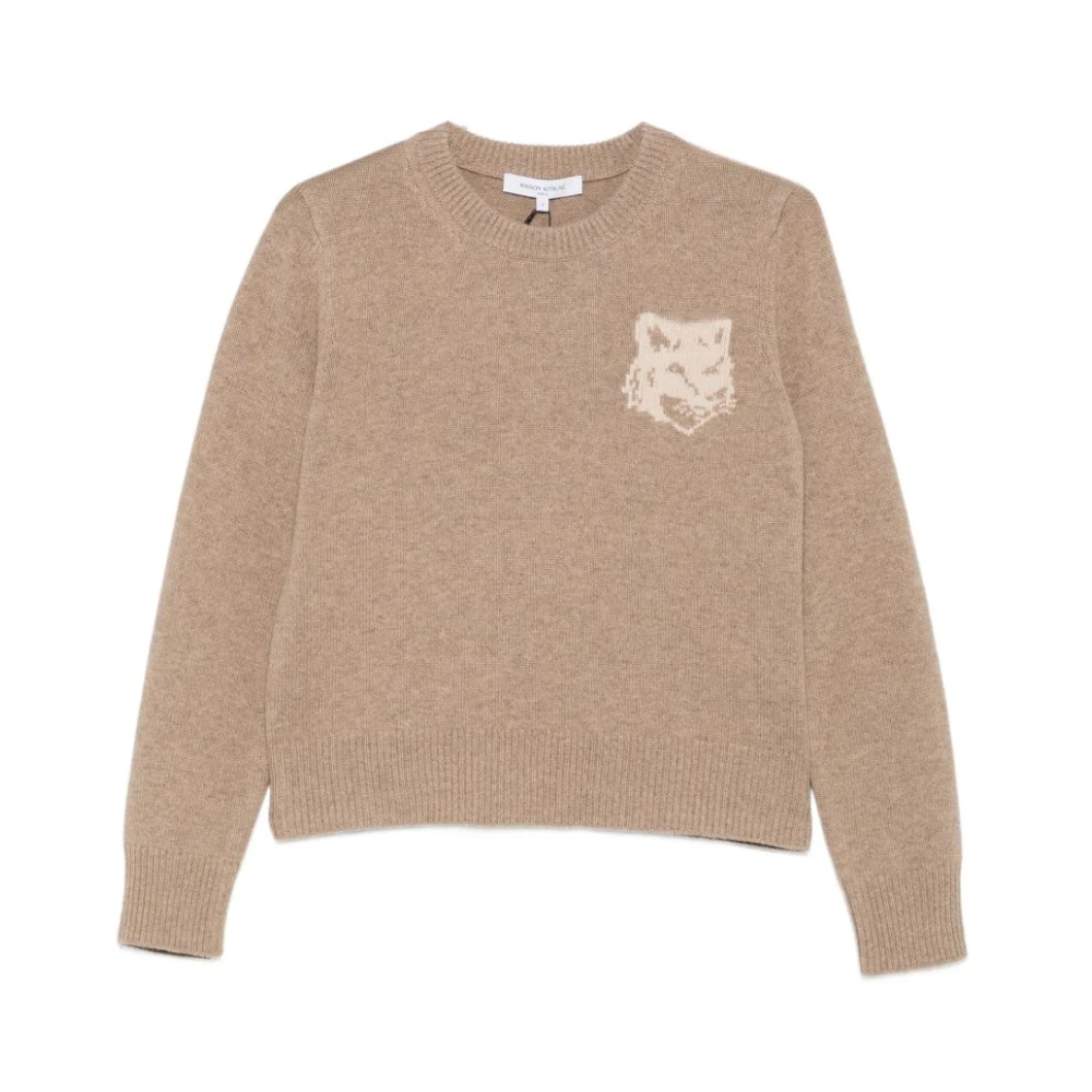 MAISON KITSUNE' Maglione Girocollo In Lana Fox Head - Immagine 2