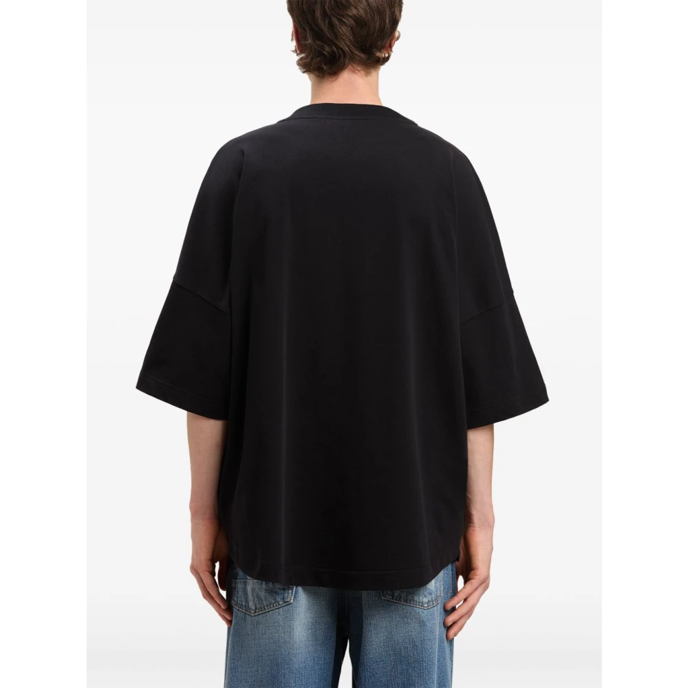 Palm Angels Zwarte Teddybeer Logo Print T-shirt Black Heren
