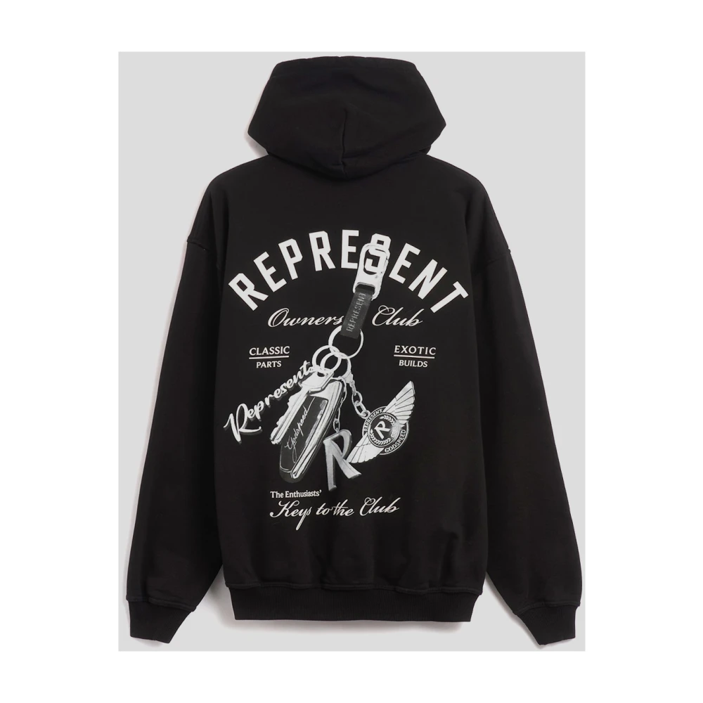 Represent Cotton Logo Hoodie Black Heren