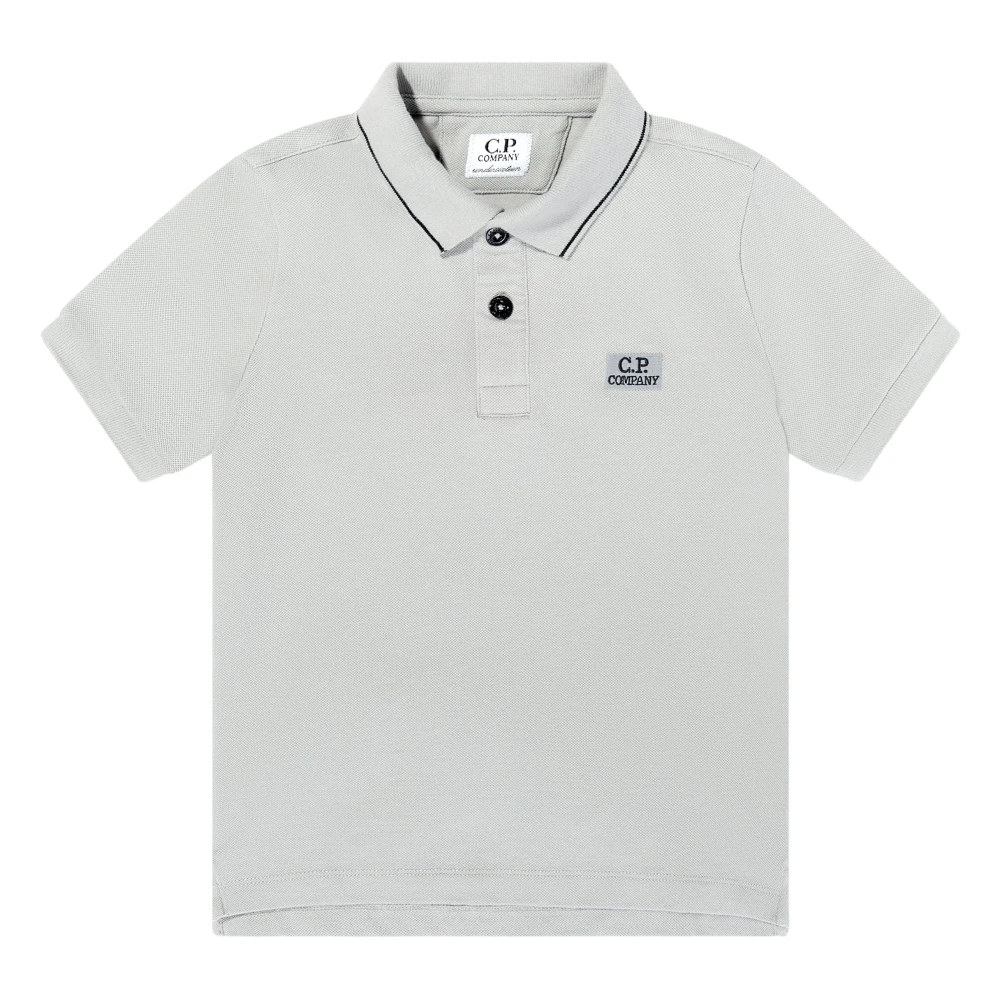 C.p. Company , Kids Short Sleeve T-Shirts, Unisex, Gray, 8 Y, Logo Polo Shirt