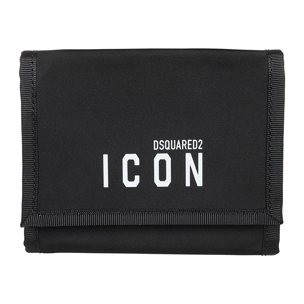 Dsquared2 Iconische Portemonnee voor Stijlvolle Individuen Black Heren