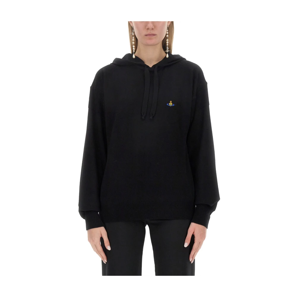 Vivienne Westwood Logo Wollen Sweatshirt Regular Fit Italië Black Dames