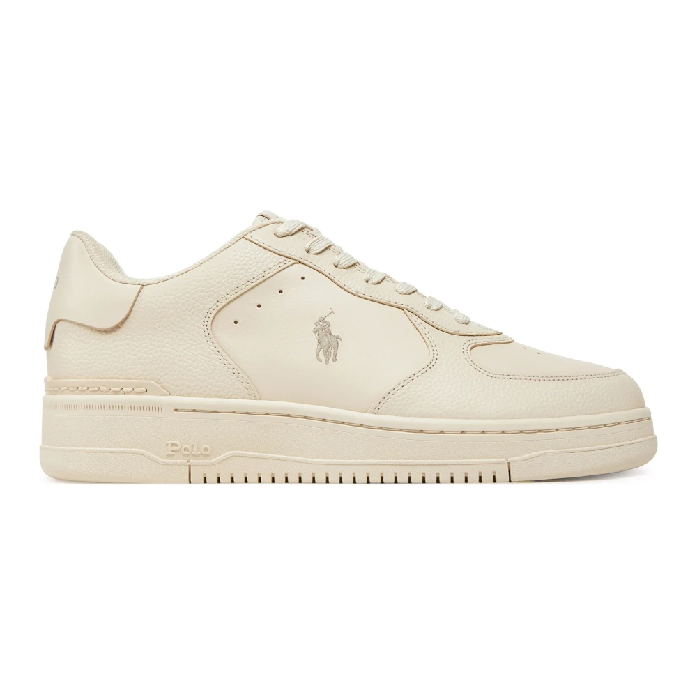 Polo Ralph Lauren Beige Masters Crt Leather Sneaker