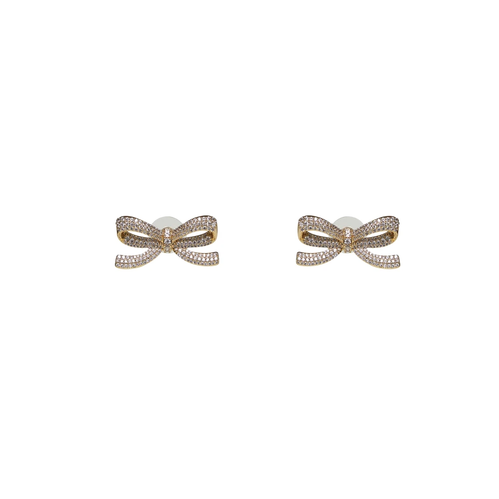 Self Portrait Women's Yellow Golden Bow Stud Earrings - Earrings - One Size - Accessories