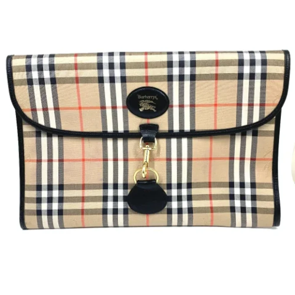 Burberry Vintage Pre-owned Fabric clutches Beige Dames