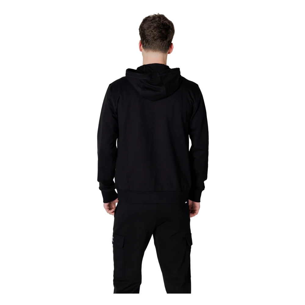 Emporio Armani EA7 Heren Katoenen Capshirt Sweatshirt Lente Zomer Black Heren