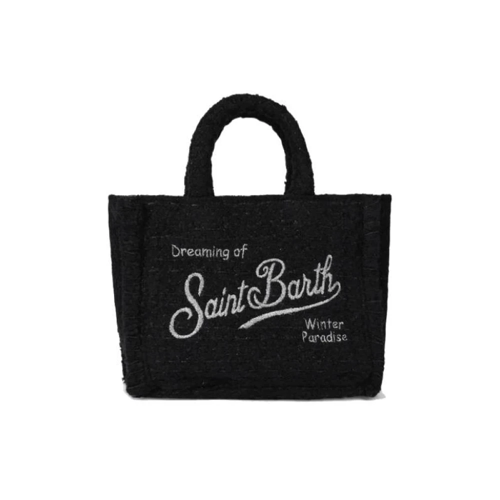 MC2 Saint Barth Kleine zwarte tas met een vleugje glans Black Dames
