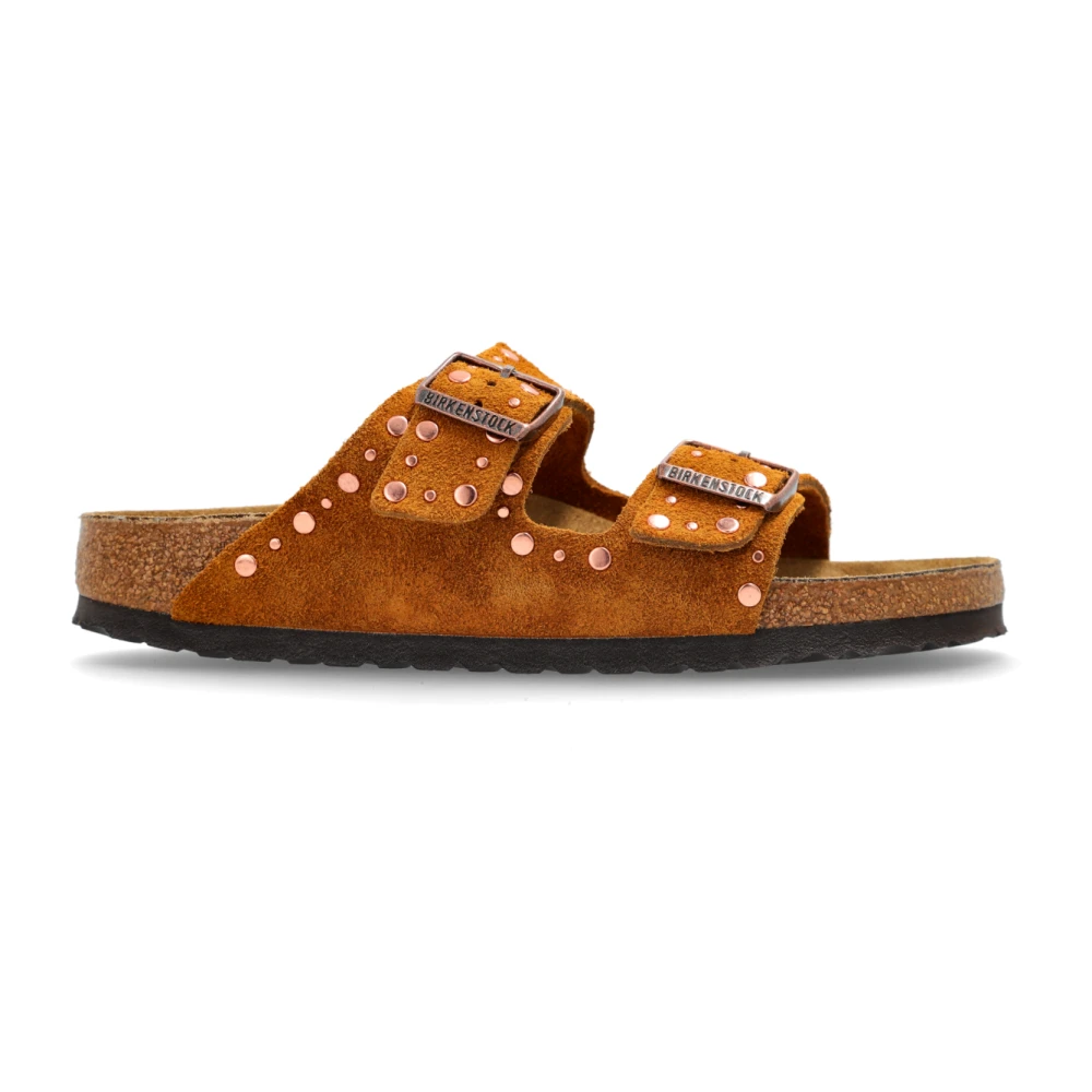 Birkenstock Women's Brown Sliders, 6 Uk, Arizona Rivet Border