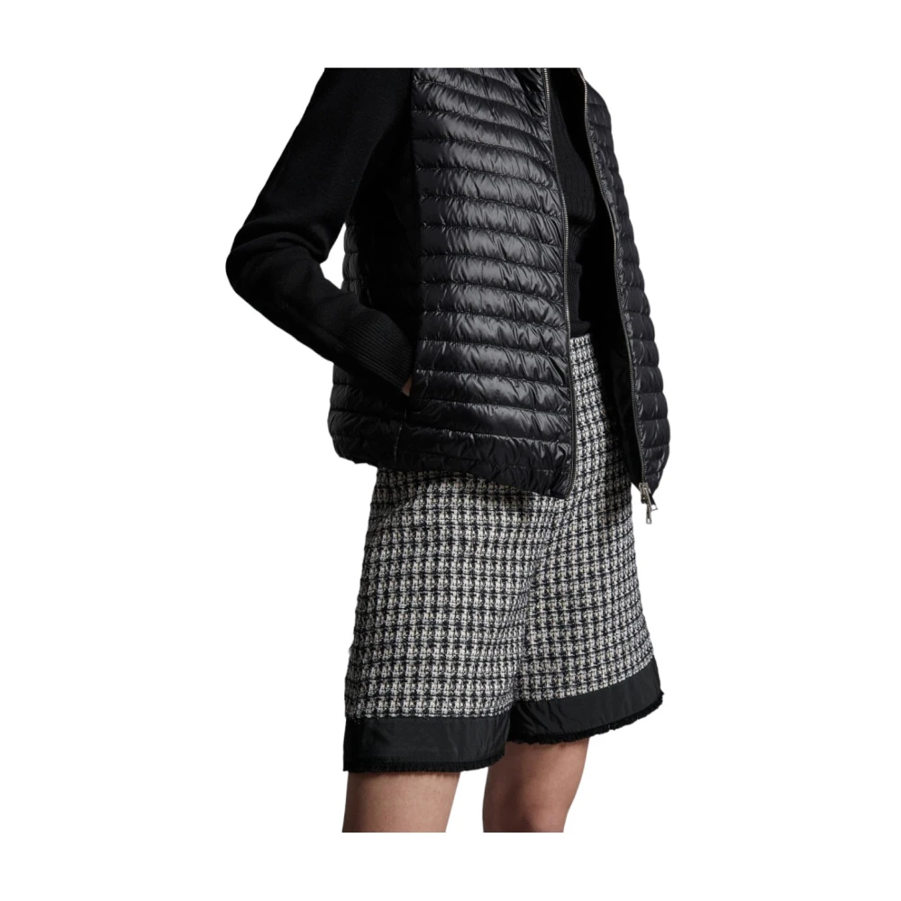 Moncler Gewatteerde wollen vestjas zwart Black Dames